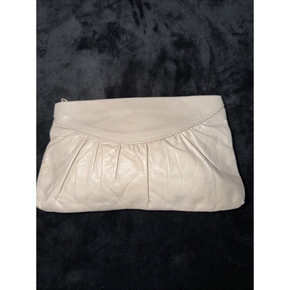 Antonia Designs Tan Buttery Soft Leather Clutch Purse 1980s Vintage